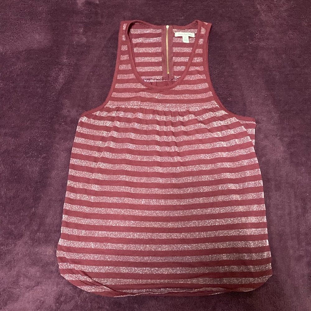 American Eagle Maroon Striped Racerback Tank Top- Size Medium.